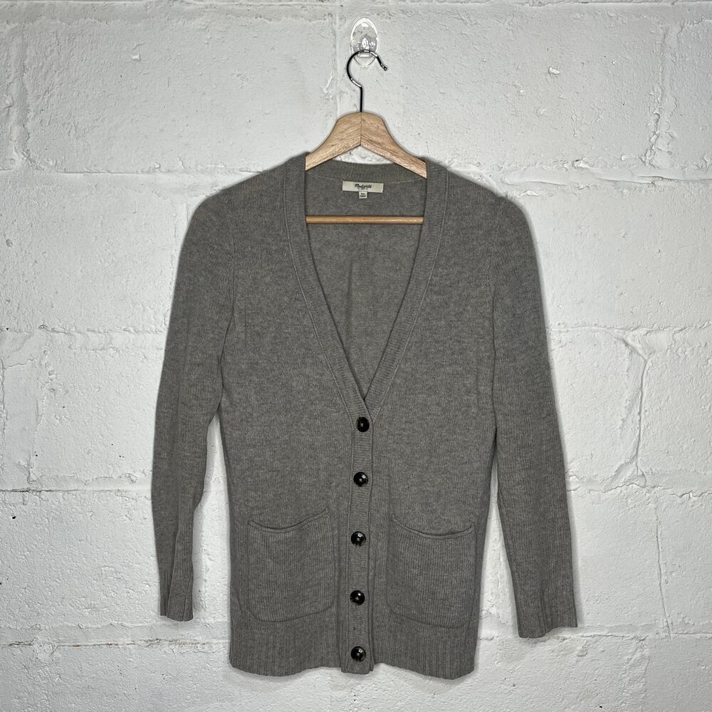 Madewell Woman's Coffee Shop Button V-Neck Cardigan Merino Wool Sweater Size XS